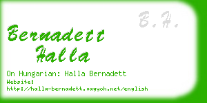 bernadett halla business card